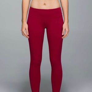 Lululemon Wunder Under Pant Full-On Luon Cranberry